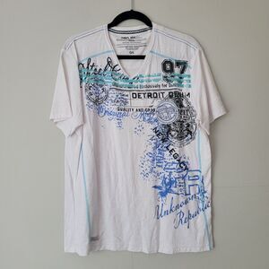 Men's White T-Shirt V-Neck Size XL